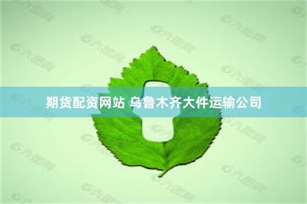 期货配资网站 乌鲁木齐大件运输公司